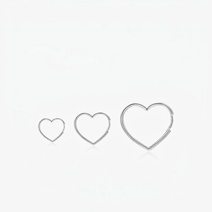 925 Sterling Silver Heart Hoop Earrings Minimalist Polished Love Heart Shape Ear Buckles Fashion Jewelry For Women Gift