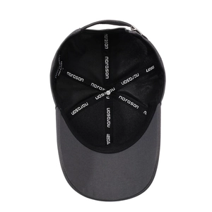 Deep grey cotton baseball cap with adjustable metal buckle and reinforced inner seams
