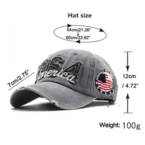 Berretto da baseball in cotone lavato con ricamo 1964 America e guida alle taglie