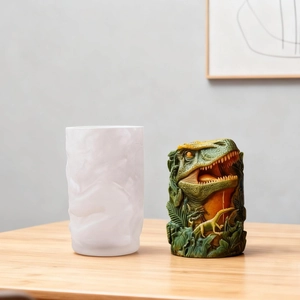 3D T-Rex Dinosaurier Silikonform für handgefertigte Kerzen und Gips-Reliefs