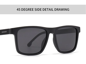 45-degree side view showing matte black TR frames and textured non-slip temple detail
