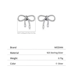 S925 sterling silver bow knot stud earrings with vintage twisted texture for women