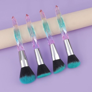 Makeup Brush Crystal Gradient Handle Synthetic Fiber Bristles Powder Blush Foundation Contour Tool Beauty Accessories