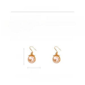 Détails des boucles d'oreilles fleur et perle de 4cm x 1,6cm avec zircon et dimensions