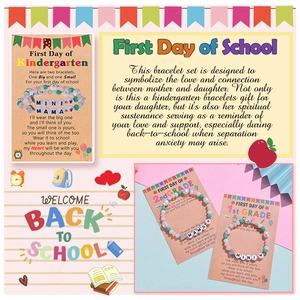 Set de bracelets mère-fille en perles colorées avec breloques MINI MAMA pour la rentrée