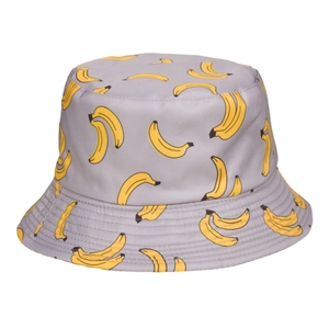 Chapeau de soleil gris style japonais avec motif banane pour activités de plein air