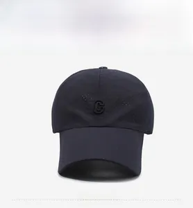 Front view of breathable mesh baseball cap with C-letter embroidery for summer sports