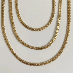 Vintage Gold Plated Copper Twist Braided Chain Necklace High Color Retention Jewelry Accessory For Women Men