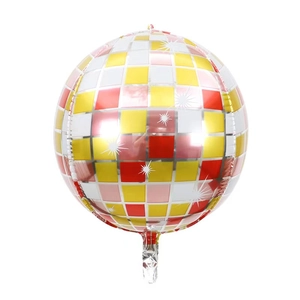 Palloncino disco sferico in alluminio con motivo a mosaico specchiato riflettente