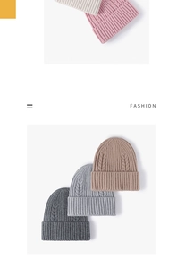 Detail showing various colors of cable knit beanies with wide ribbed cuffs and fashion textures