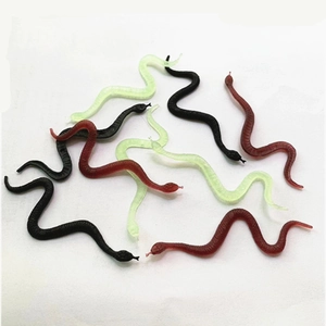 Realistic toy snake collection for parties including black and luminous green cobra models