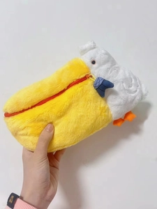 Pelican Plush Storage Bag Cartoon Bird Shape Makeup Pouch Mini Coin Purse Soft Zipper Travel Organizer For Women Girls