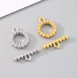 Close-up of 304 stainless steel heart-shaped OT toggles in gold and silver finishes