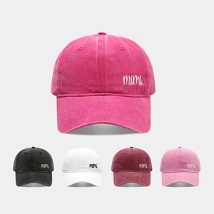 Women Washed Cotton Baseball Cap Mimi Embroidery Vintage Soft Top Adjustable Sun Hat Outdoor Sports