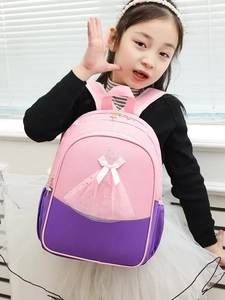 Pink ballet dance backpack for girls featuring a 3D tutu skirt and mesh detailing