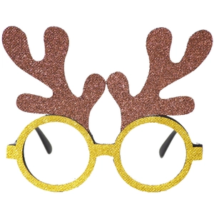 Kerstbril met glittergewei voor kinderen als feestelijke decoratie en rekwisieten