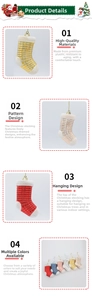 Detailed view of hanging Christmas stocking ornaments with glossy textured finishes