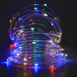 Solar powered waterproof rainbow PVC pipe LED strip lights for outdoor garden decoration