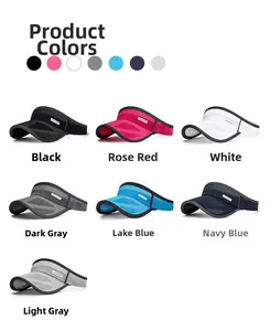 Detailed grid showing seven vibrant colors of mesh sun visors with long brims