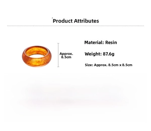 Detailed specs of resin bangle with amber tortoise shell pattern weighing 87.6g