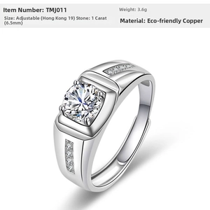Detailed close-up of 1ct round zircon ring in eco-friendly copper with adjustable band