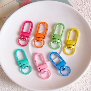 Colorful metal swivel lobster clasps for DIY jewelry making in vibrant gradient paint finish