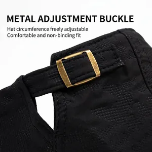 Unisex black duckbill cap with breathable mesh and vintage metal adjustable buckle