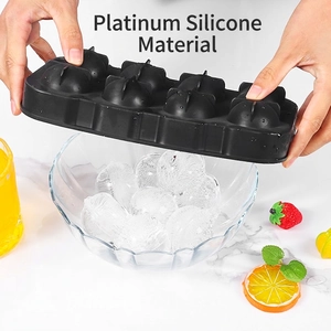 Moule à glaçons sphériques en silicone platine noir pour 6 boules de glace