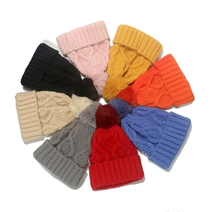 Women Winter Warm Knit Beanie Hat With Pom Pom Plaid Pattern Cable Knit Crochet Ski Cap Casual Outdoor Slouchy Skull Cap
