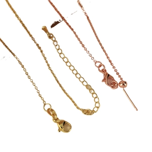 Gold and rose gold adjustable link chains with lobster clasps for DIY jewelry making