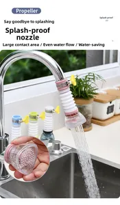 Dettaglio del filtro rosa per rubinetto estensibile con getto d'acqua a doccia nel lavandino