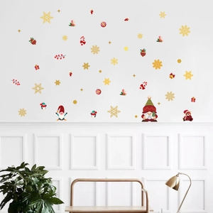 Stickers muraux de Noël avec nains et pingouins pour une décoration festive de maison