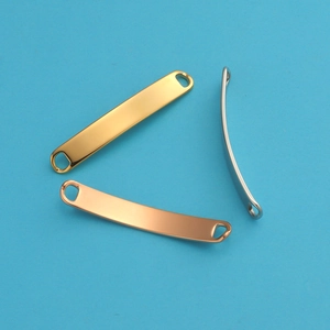 Polished curved bar connector pendants in gold, rose gold, and silver for DIY jewelry