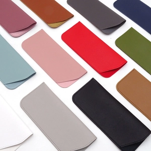 Thickened PU leather sunglasses pouches in multiple colors with sleek open-top design