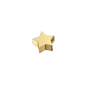Mirror polished gold stainless steel star bead pendant with hole for DIY jewelry