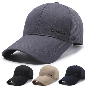 Mesh Baseball Cap Polyester Breathable Quick Drying Long Brim Sun Protection Outdoor Trucker Hat Men Unisex Adjustable
