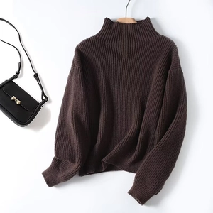 Chunky Ribbed Knit Turtleneck Sweater Women Long Sleeve Pullover Loose Fit Casual Warm Jumper Tops