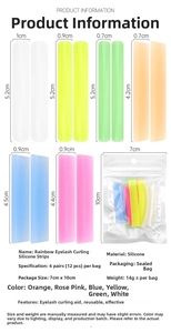 Spécifications de taille pour six paires de coussinets de rehaussement de cils en silicone