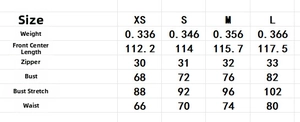 Tableau des tailles XS à L pour cette robe longue dos nu avec licou élégante