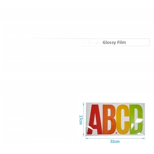 Detail showing 6-inch waterproof vinyl letter stickers set in 31x17cm packaging view