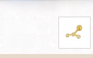 Specifications for 925 sterling silver ear piercing jewelry with cubic zirconia stones