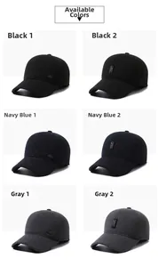 Multi-angle view of baseball caps in black, navy and grey with warm lining detail