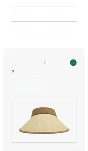 Detail view of raffia sun visor with adjustable strap and 14.5cm wide brim for UV protection