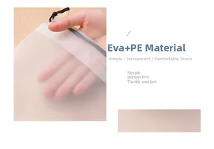 Detail of frosted EVA and PE material showing translucent texture and drawstring