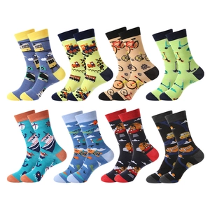 Chaussettes Mi-Mollet Coton Tricot Absorbant La Transpiration Motif Véhicule Tendance Streetwear Hommes Femmes
