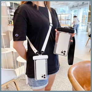 Universal Luminous Waterproof Phone Case Crossbody Strap PVC Touchscreen Pouch For Diving Swimming Beach Rafting Unisex