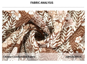 Detaillierte Makroansicht der braunen floralen Stofftextur und Material für langes Kleid