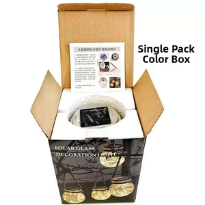 Solar crackle glass light kit including metal handle and protective packaging box