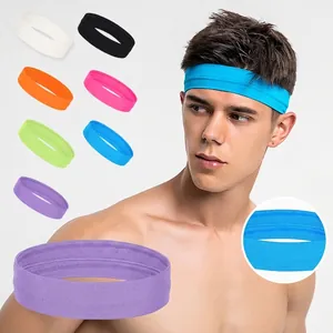 Non-slip athletic sports headband with inner silicone grip in various vibrant colors