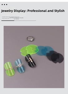 Soft plastic ring display clips in translucent colors for jewelry presentation